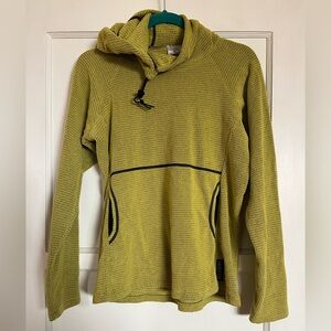 Melanzana microgrid fleece hoodie in Lime/Chartreuse yellow-green